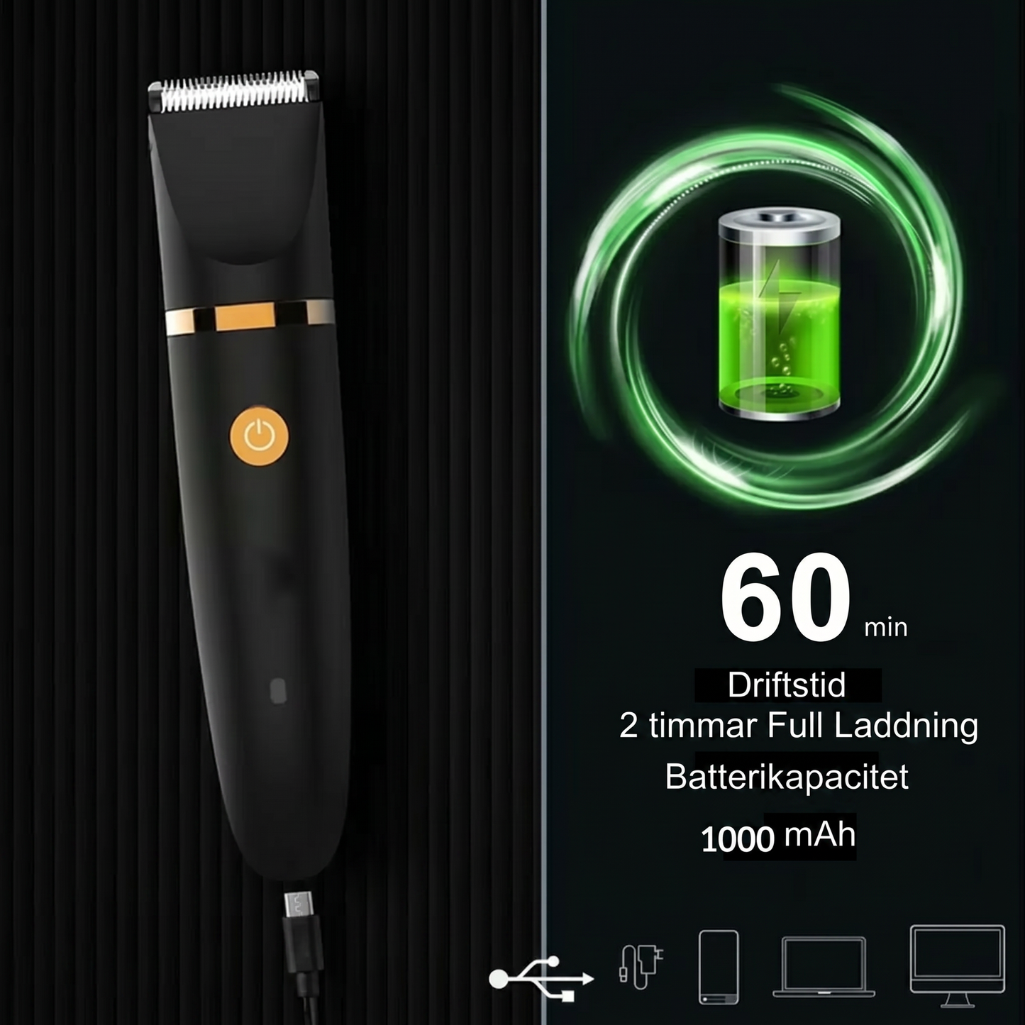 SharpGroom Max™ Herrtrimmer – Smidig trimning för kropp, ansikte och känsliga områden