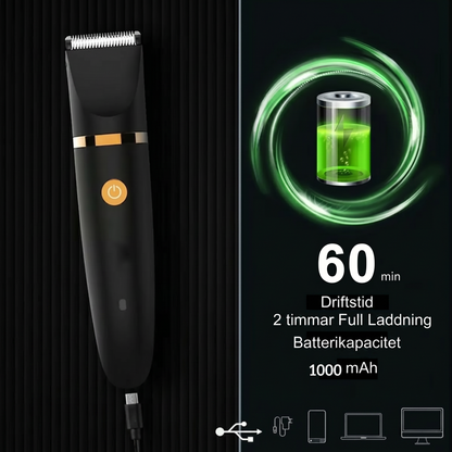 SharpGroom Max™ Herrtrimmer – Smidig trimning för kropp, ansikte och känsliga områden