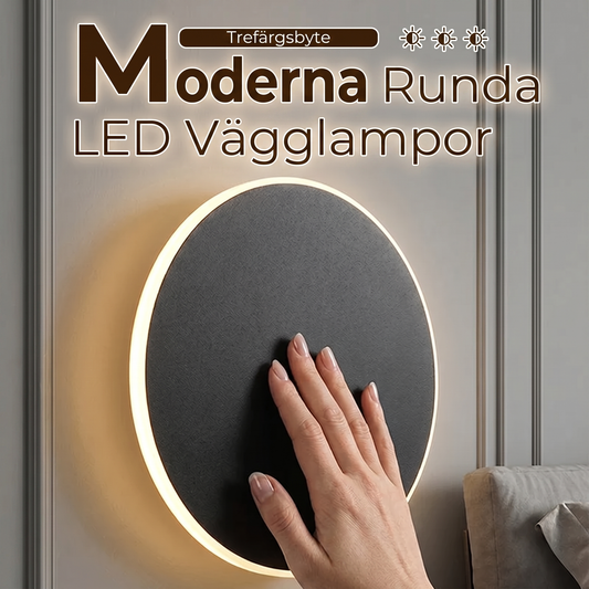 AuraCircle Touch™ LED Vägglampa – Stilren ljussättning för sovrum, hall och trappa