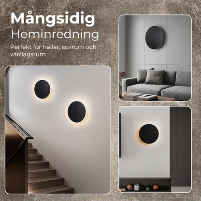 AuraCircle Touch™ LED Vägglampa – Stilren ljussättning för sovrum, hall och trappa