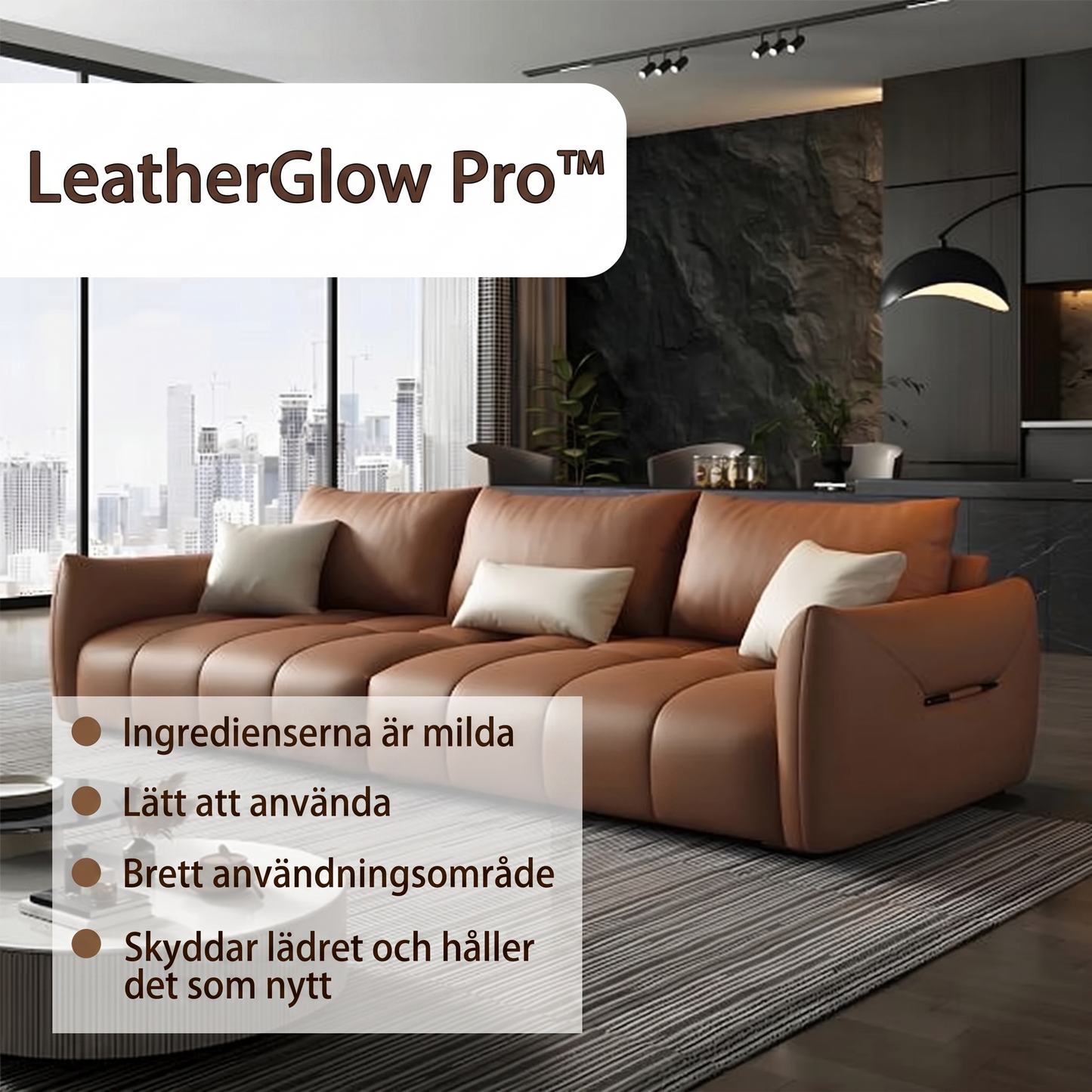 LeatherGlow Pro™ Läderpolish – Återställ glans och mjukhet på slitna läderytor