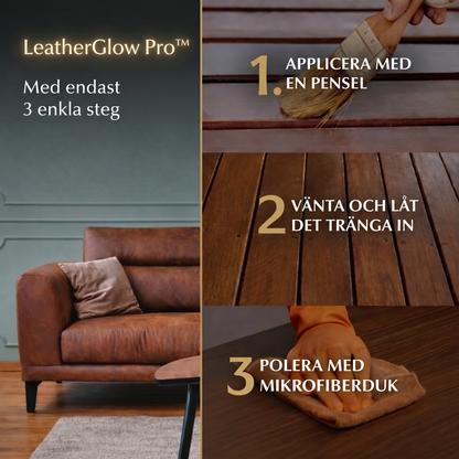 LeatherGlow Pro™ Läderpolish – Återställ glans och mjukhet på slitna läderytor