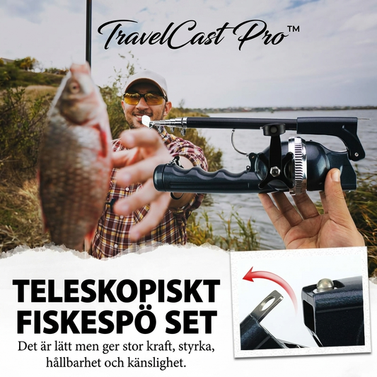 TravelCast Pro™ Teleskopfiskeset – Fiska var som helst med kompakt och smart design