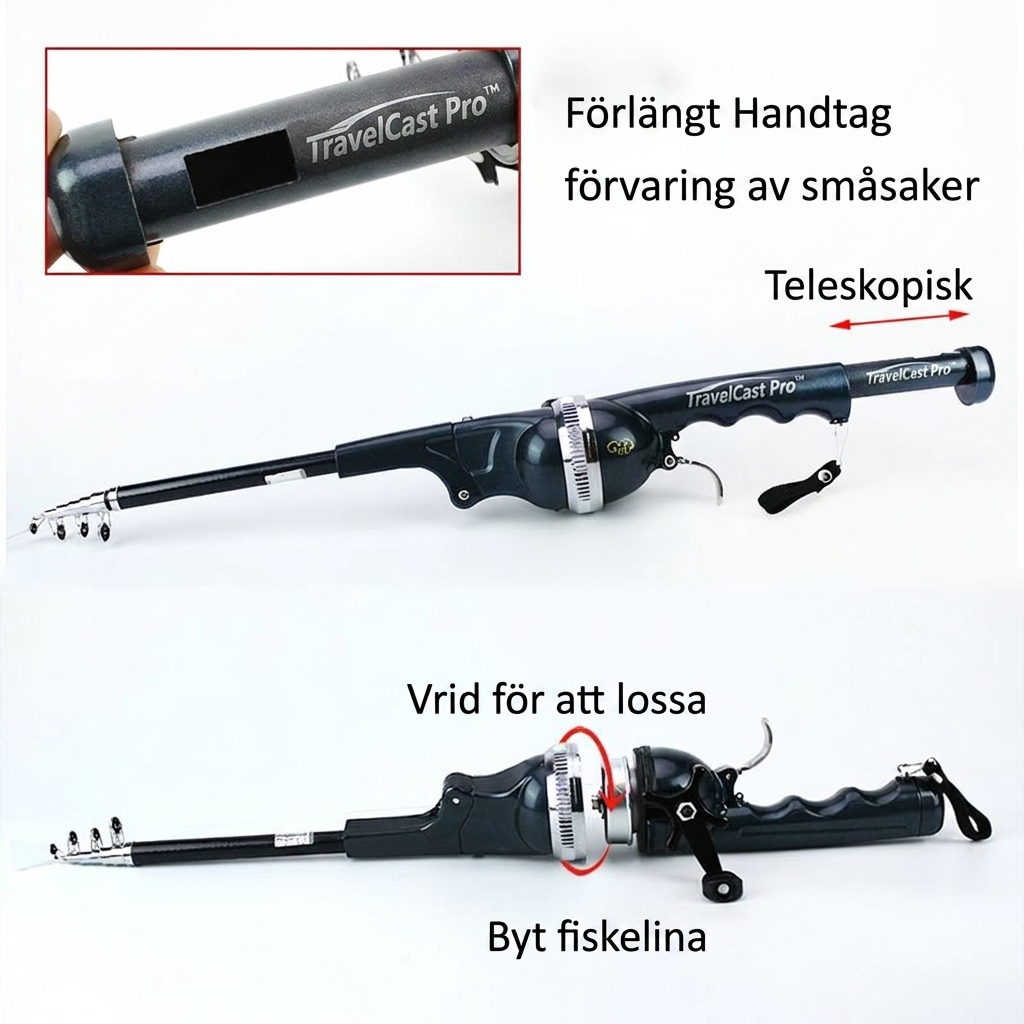TravelCast Pro™ Teleskopfiskeset – Fiska var som helst med kompakt och smart design