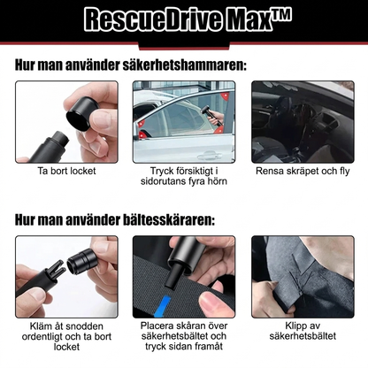 RescueDrive Max™ Bilverktyg – Praktisk trygghet med flera funktioner i ett