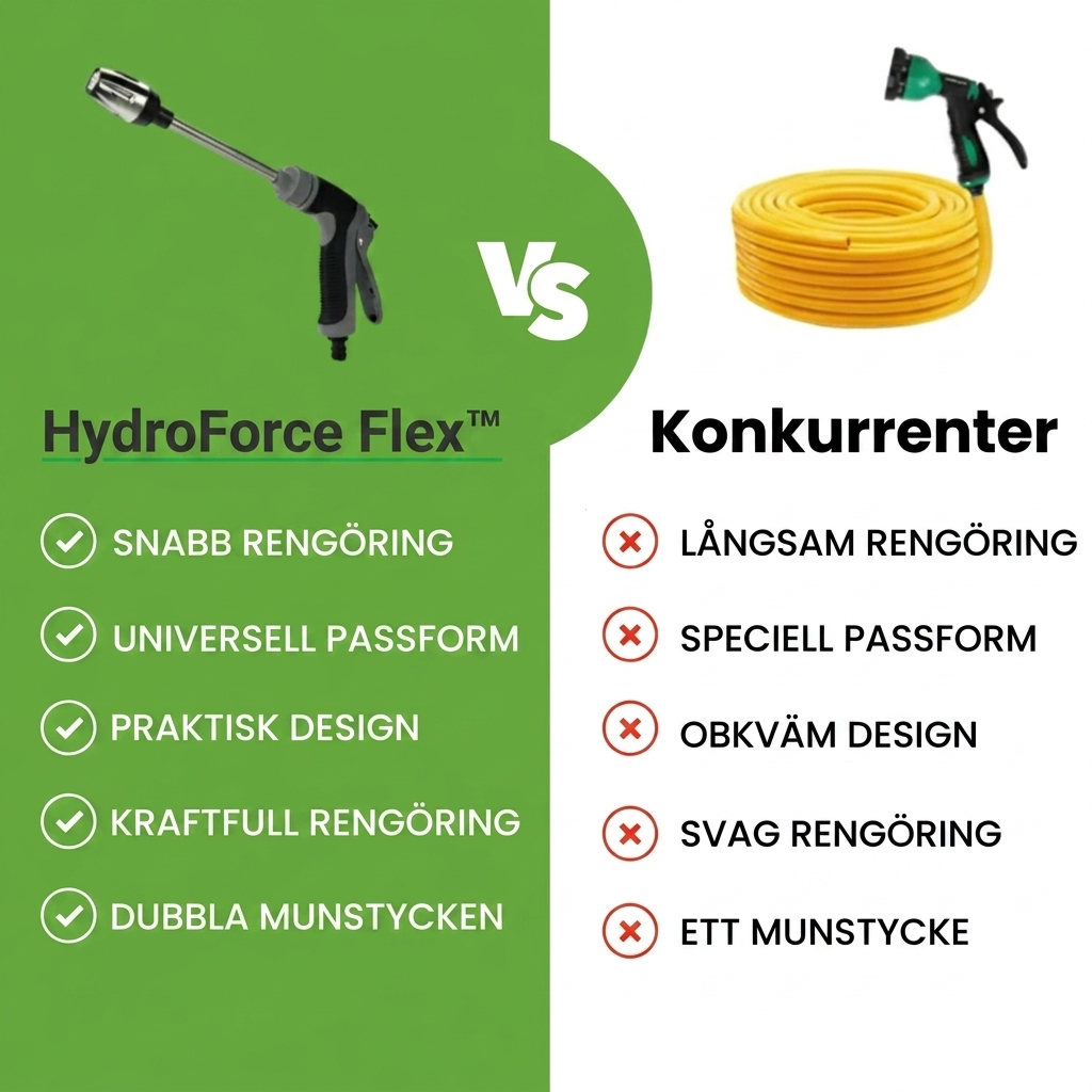 HydroForce Flex™ Slangmunstycke – Smidig rengöring utan el, sladdar eller krångel