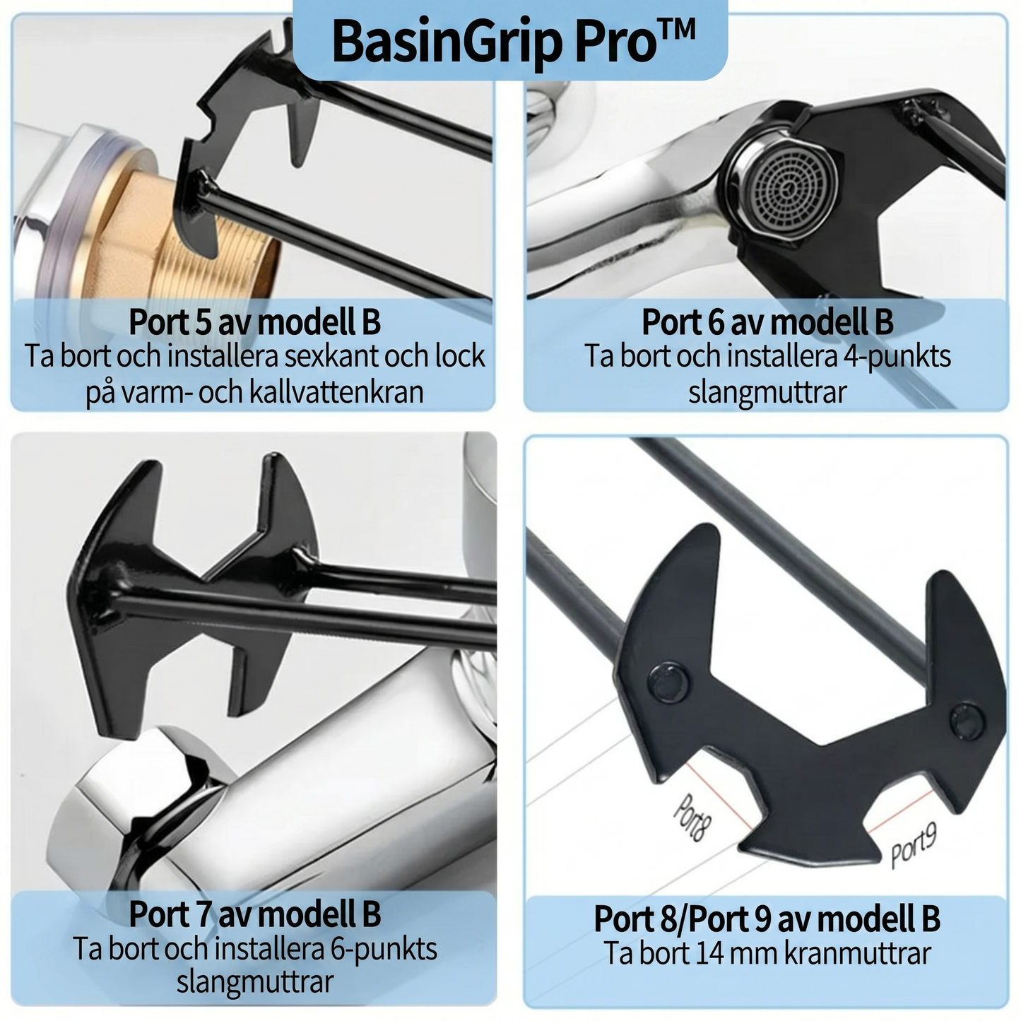 BasinGrip Pro™ Wastafelsnyckel – Enkel installation i trånga utrymmen