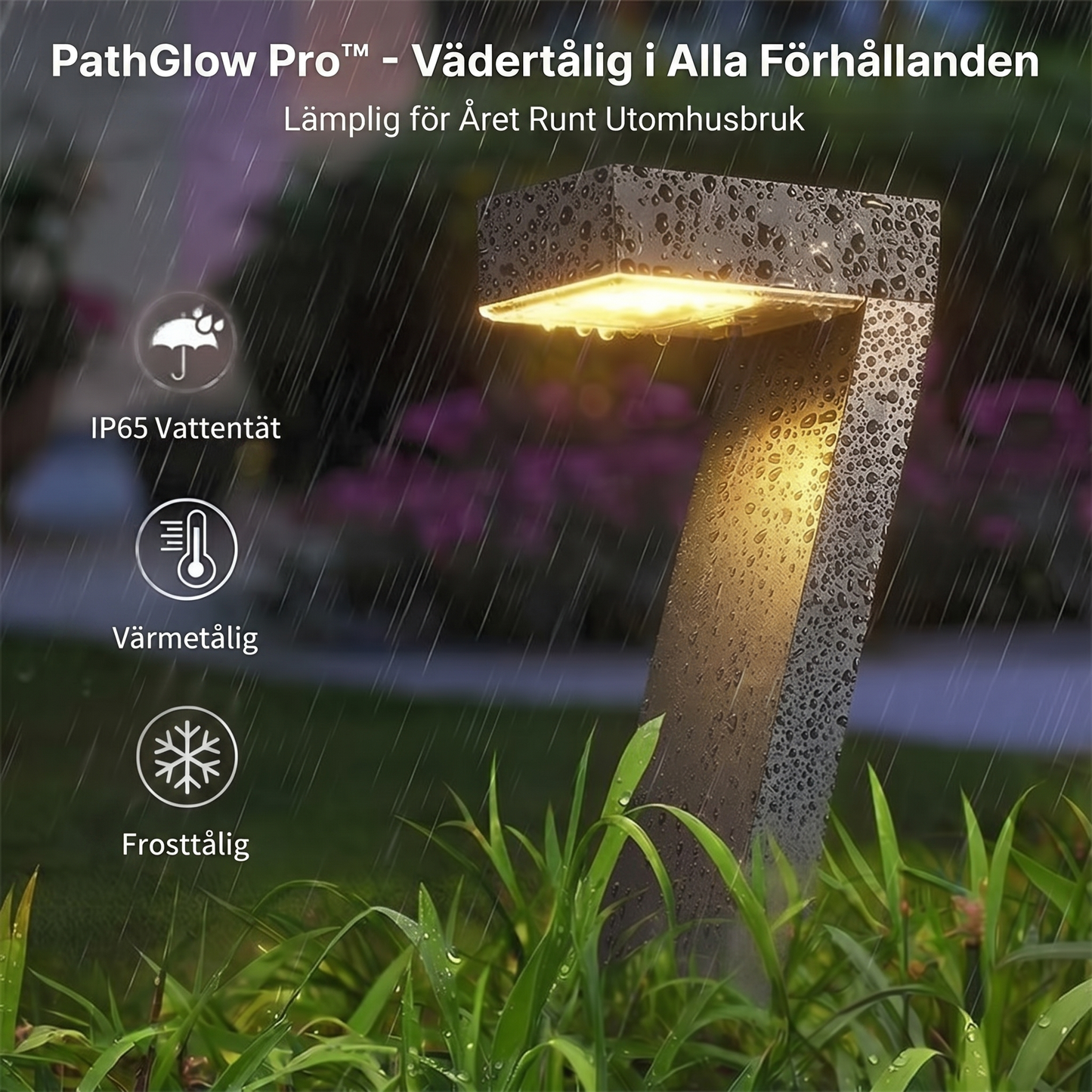 PathGlow Pro™ Solcellslampa – Modern gångbelysning med varm och elegant ljuseffekt (2-pack)