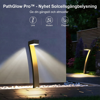 PathGlow Pro™ Solcellslampa – Modern gångbelysning med varm och elegant ljuseffekt (2-pack)
