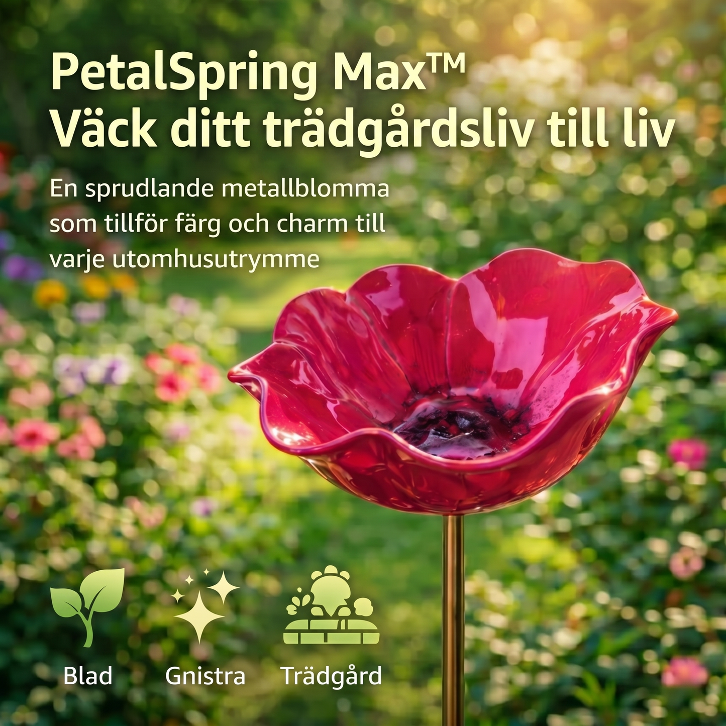 PetalSpring Max™ Trädgårdsdekoration – Färgstark vattenstation för ett levande uterum