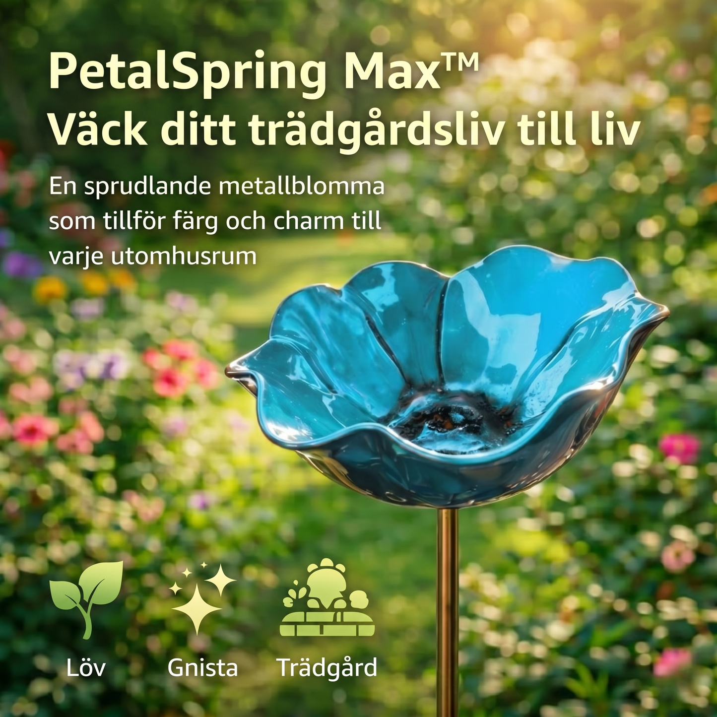 PetalSpring Max™ Trädgårdsdekoration – Färgstark vattenstation för ett levande uterum