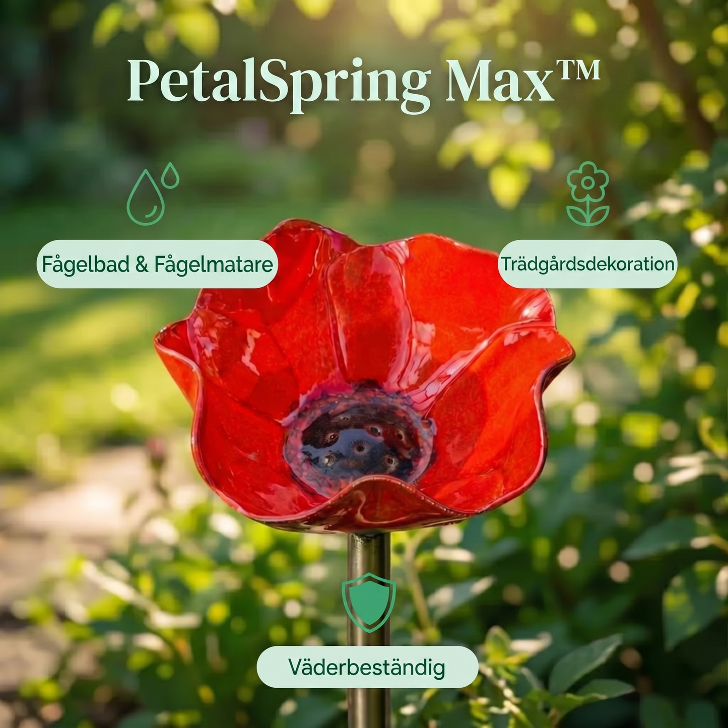 PetalSpring Max™ Trädgårdsdekoration – Färgstark vattenstation för ett levande uterum