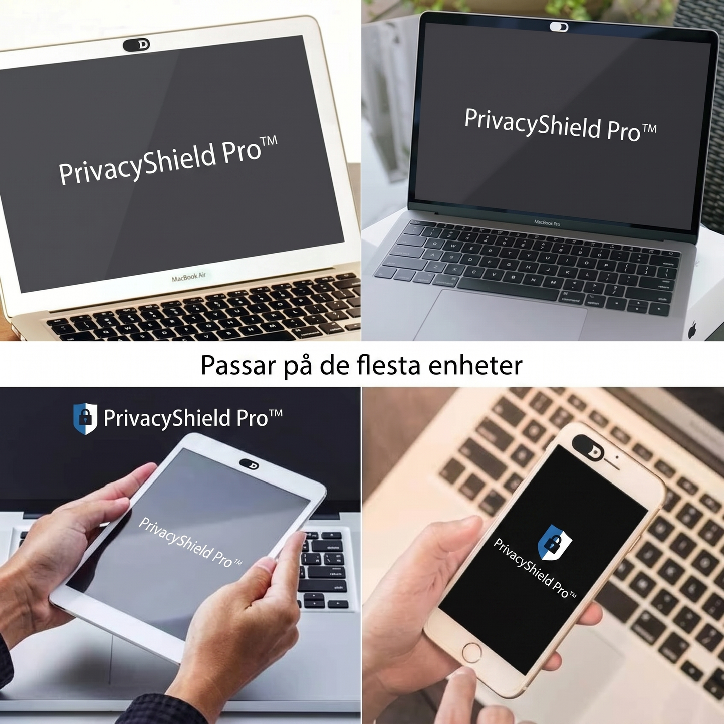 PrivacyShield Pro™ Kameraskydd – Skydda din integritet med ett enkelt skjutlock (5-pack)