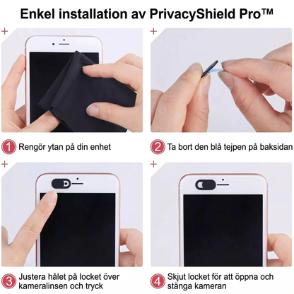PrivacyShield Pro™ Kameraskydd – Skydda din integritet med ett enkelt skjutlock (5-pack)