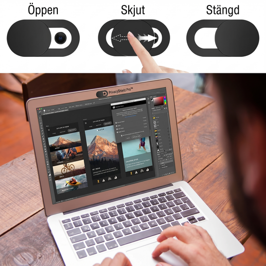 PrivacyShield Pro™ Kameraskydd – Skydda din integritet med ett enkelt skjutlock (5-pack)