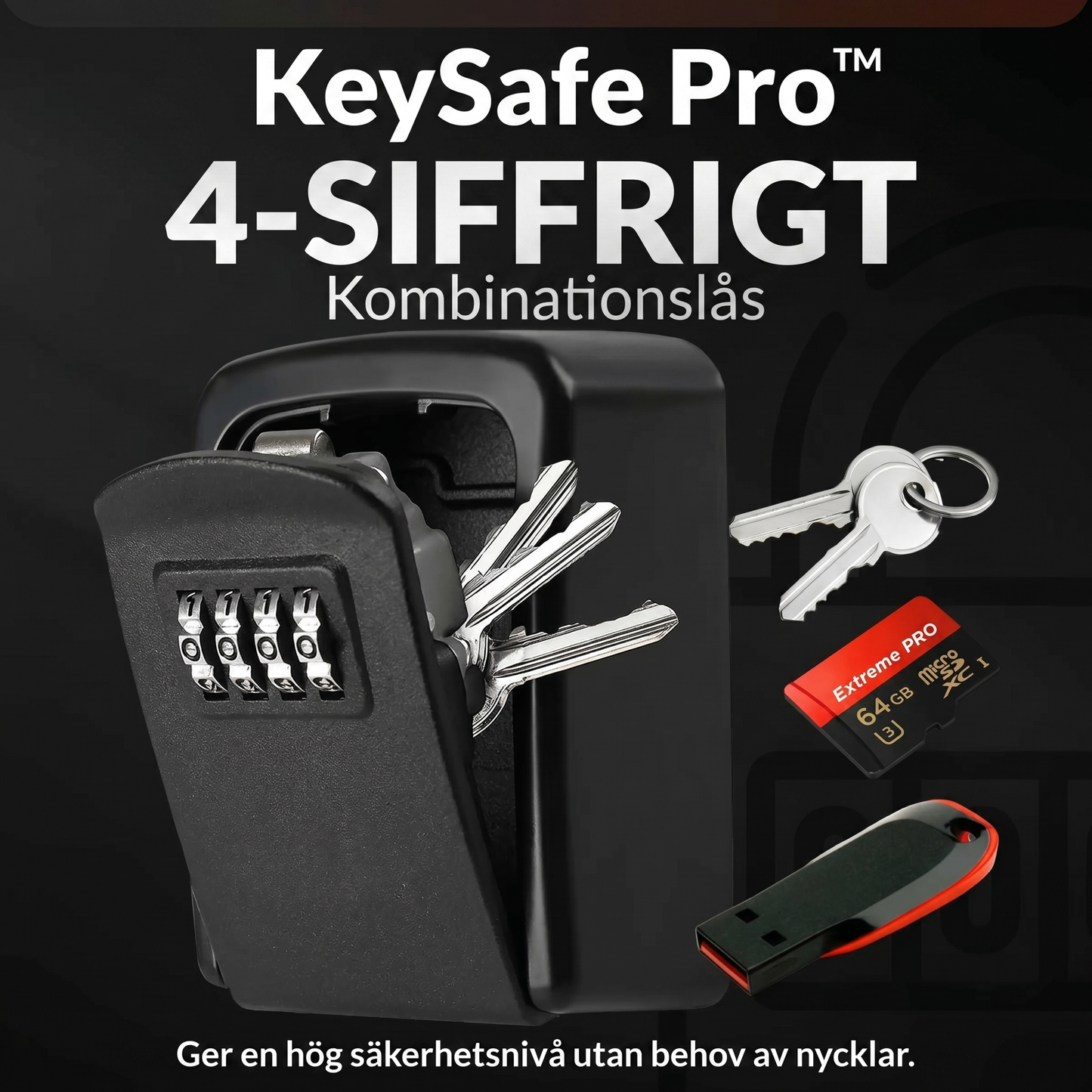 KeySafe Pro™ Nyckelskåp – Säker förvaring med 4-siffrig kod
