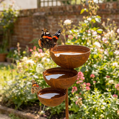 Three-tier birdbath – Corten steel