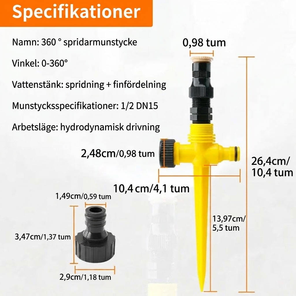 Roterande automatiskt bevattningssystem – Trädgårdssprinkler för trädgård, gräsmatta och uteplats 🌿💦