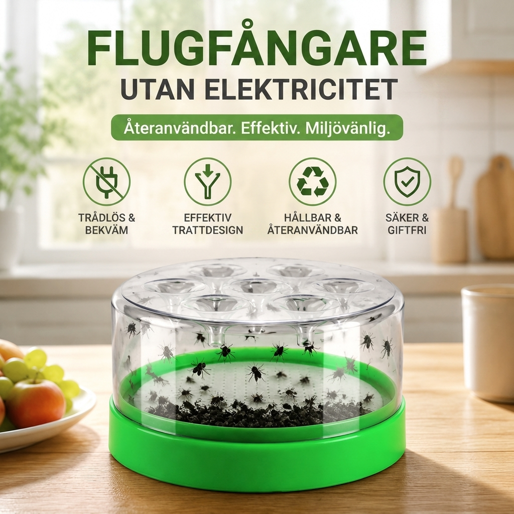 Flugfångare utan elektricitet – återanvändbar, effektiv och miljövänlig! Bort med de små krypen!