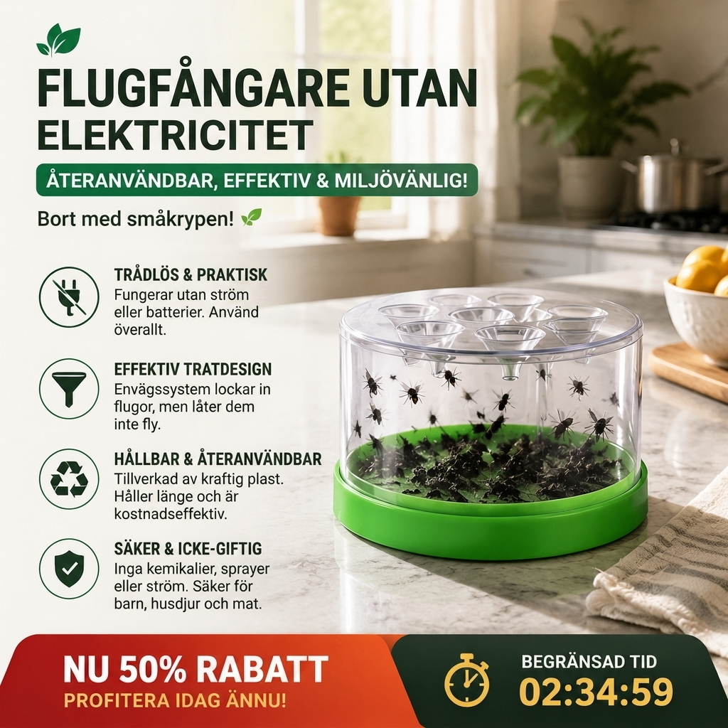 Flugfångare utan elektricitet – återanvändbar, effektiv och miljövänlig! Bort med de små krypen!