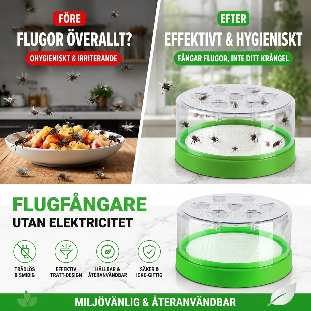 Flugfångare utan elektricitet – återanvändbar, effektiv och miljövänlig! Bort med de små krypen!