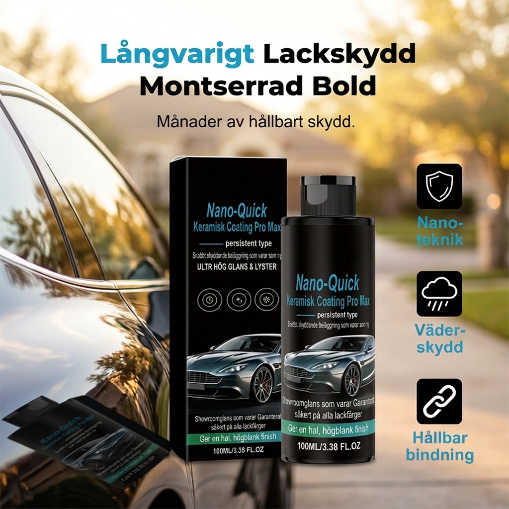 Högblank nanokeramisk spraybeläggning, vattenavvisande och reptålig