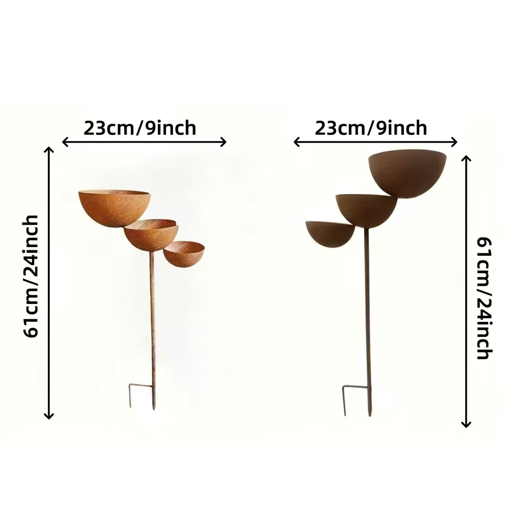 Three-tier birdbath – Corten steel