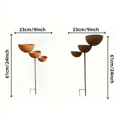 Three-tier birdbath – Corten steel