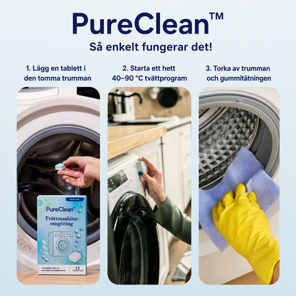 PureClean™ Tvättmaskinsrengöring – För fräschare tvätt och en renare maskin (12-pack)
