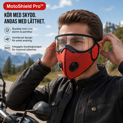 MotoShield Pro™ Motorcykelmask – Vindskydd med integrerade skyddsglasögon