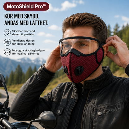 MotoShield Pro™ Motorcykelmask – Vindskydd med integrerade skyddsglasögon