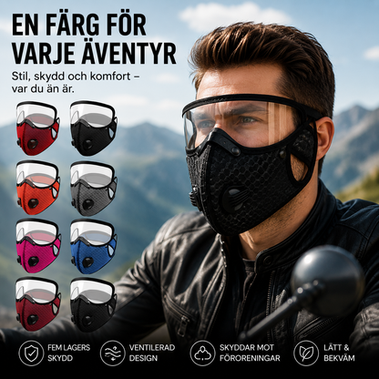 MotoShield Pro™ Motorcykelmask – Vindskydd med integrerade skyddsglasögon