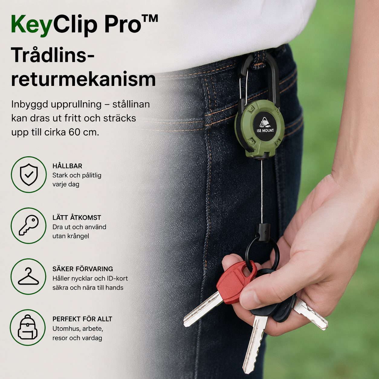 KeyClip Pro™ Karbinhake – Smidig och säker organisering av nycklar varje dag