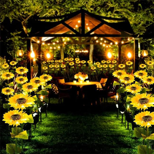 SunBloom Glow™ Solcellslampa – Solrosdesign som lyser upp trädgården med varm charm