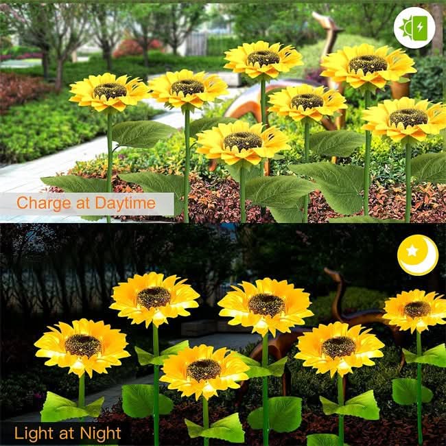 SunBloom Glow™ Solcellslampa – Solrosdesign som lyser upp trädgården med varm charm