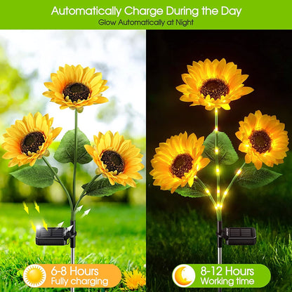 SunBloom Glow™ Solcellslampa – Solrosdesign som lyser upp trädgården med varm charm