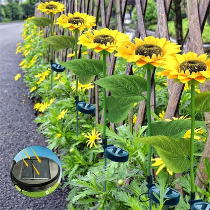 SunBloom Glow™ Solcellslampa – Solrosdesign som lyser upp trädgården med varm charm