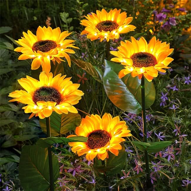 SunBloom Glow™ Solcellslampa – Solrosdesign som lyser upp trädgården med varm charm