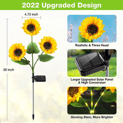 SunBloom Glow™ Solcellslampa – Solrosdesign som lyser upp trädgården med varm charm