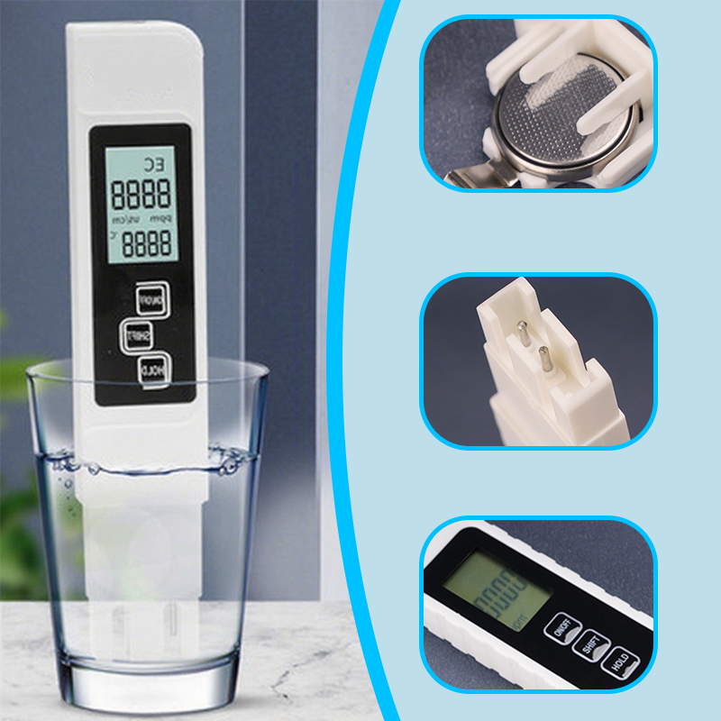 💧✅ 3-i-1 TDS Vattenkvalitetsmätare – Digital LCD, hög precision 💧💦 Idealisk för akvarium, dricksvatten & hemmet – snabb & exakt mätning