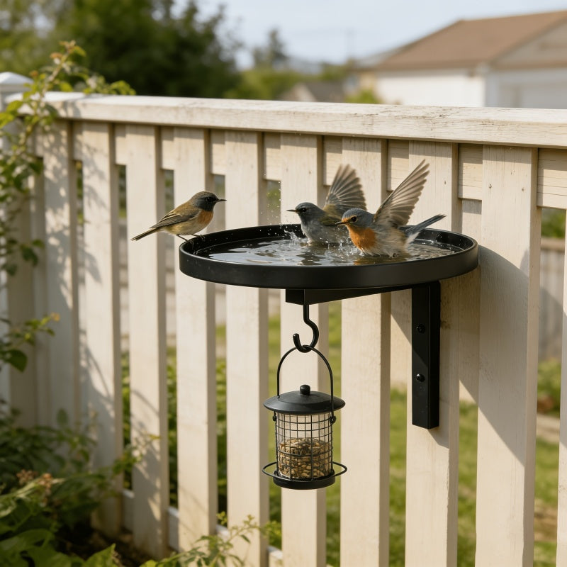 BirdHaven Pro™ Väggmonterat Fågelbad – Elegant vattenplats för trädgårdens fåglar