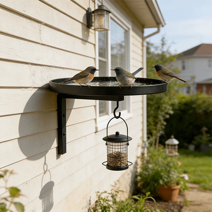 BirdHaven Pro™ Väggmonterat Fågelbad – Elegant vattenplats för trädgårdens fåglar
