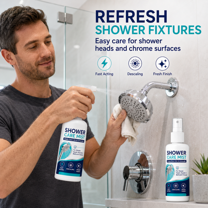 Fast-acting limescale remover spray for shower heads and faucets