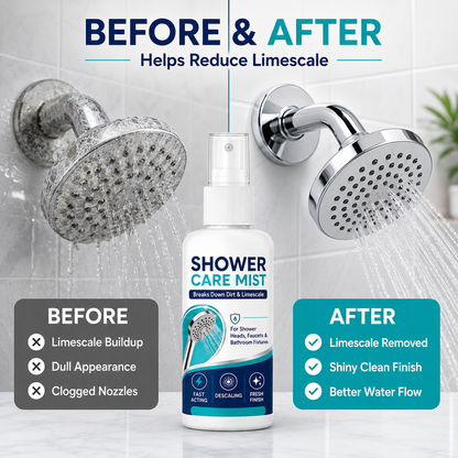 Fast-acting limescale remover spray for shower heads and faucets