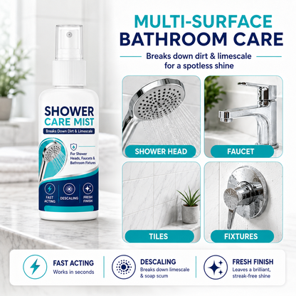 Fast-acting limescale remover spray for shower heads and faucets